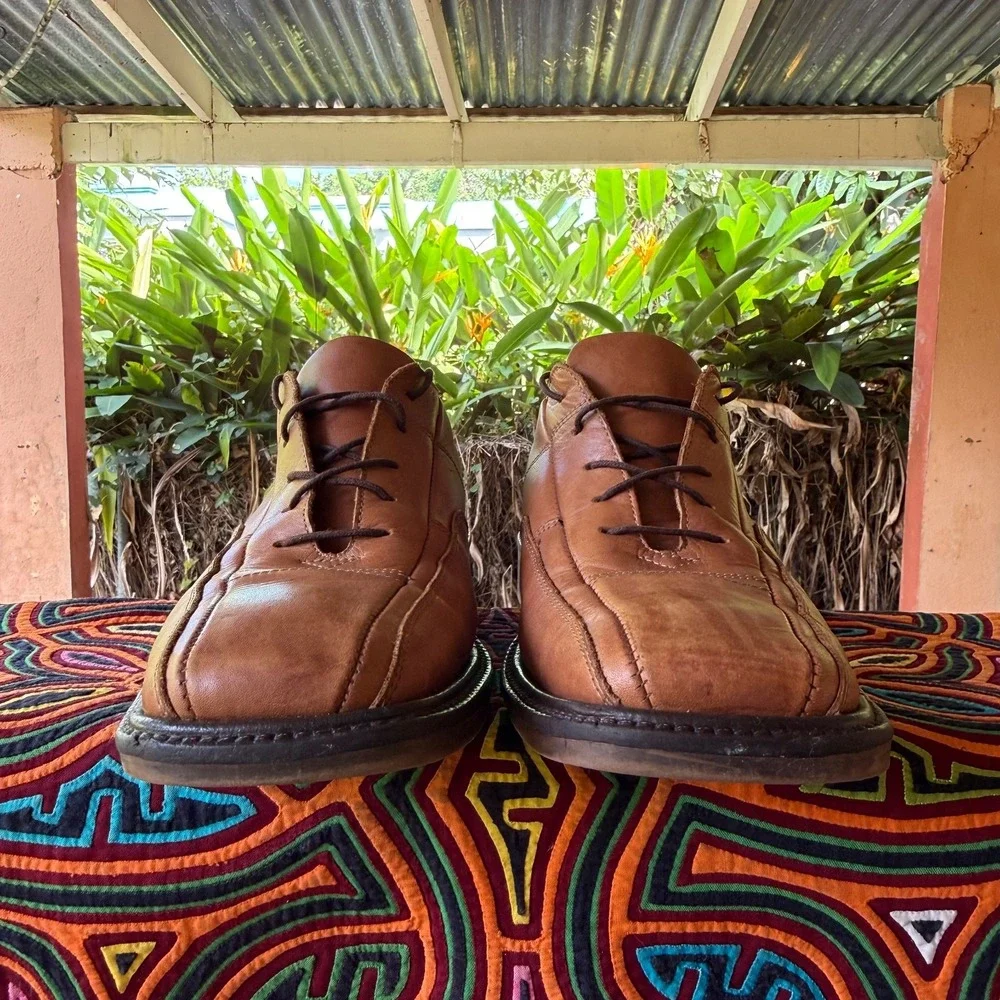 M.‎ Rossetti Vero Cuoio Leather Derby Shoes Mens Size 8 US Made In Italy Brown